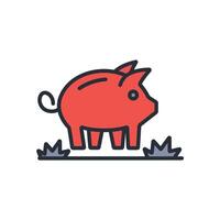 pig animal icon. .Editable stroke.linear style sign for use web design,logo.Symbol illustration. vector