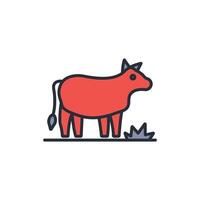 Cow animal icon. .Editable stroke.linear style sign for use web design,logo.Symbol illustration. vector