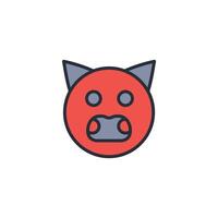 pig face icon. .Editable stroke.linear style sign for use web design,logo.Symbol illustration. vector