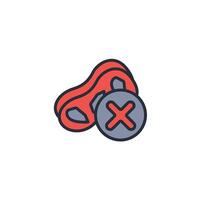 no meat icon. .Editable stroke.linear style sign for use web design,logo.Symbol illustration. vector