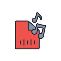 music file icon. .Editable stroke.linear style sign for use web design,logo.Symbol illustration. vector