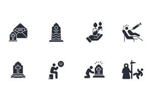 death icon set..Editable stroke.linear style sign for use web design,logo.Symbol illustration. vector