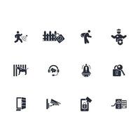 Home security icon set..Editable stroke.linear style sign for use web design,logo.Symbol illustration. vector
