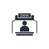 bank counter icon. .Editable stroke.linear style sign for use web design,logo.Symbol illustration. vector