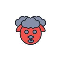 sheep face icon. .Editable stroke.linear style sign for use web design,logo.Symbol illustration. vector
