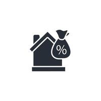 mortgage icon. .Editable stroke.linear style sign for use web design,logo.Symbol illustration. vector