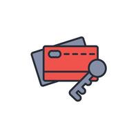 keycard access icon. .Editable stroke.linear style sign for use web design,logo.Symbol illustration. vector