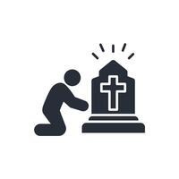 funeral icon. .Editable stroke.linear style sign for use web design,logo.Symbol illustration. vector