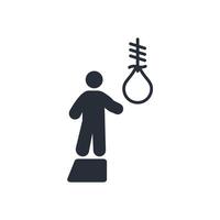 Suicide icon. .Editable stroke.linear style sign for use web design,logo.Symbol illustration. vector