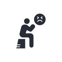 grief icon. .Editable stroke.linear style sign for use web design,logo.Symbol illustration. vector