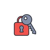 lock and key icon. .Editable stroke.linear style sign for use web design,logo.Symbol illustration. vector