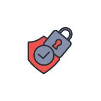 protection icon. .Editable stroke.linear style sign for use web design,logo.Symbol illustration. vector