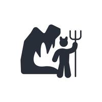 hell icon. .Editable stroke.linear style sign for use web design,logo.Symbol illustration. vector