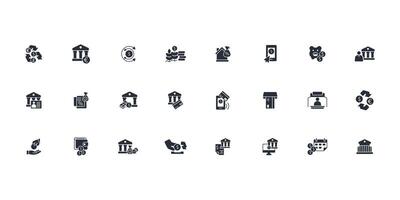 Bank icon set..Editable stroke.linear style sign for use web design,logo.Symbol illustration. vector