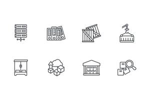 storage icon set..Editable stroke.linear style sign for use web design,logo.Symbol illustration. vector
