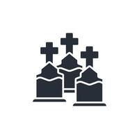 Cemetery icon. .Editable stroke.linear style sign for use web design,logo.Symbol illustration. vector
