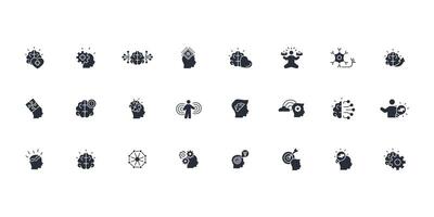 Brain icon set..Editable stroke.linear style sign for use web design,logo.Symbol illustration. vector
