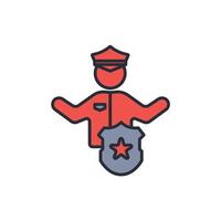 Police icon. .Editable stroke.linear style sign for use web design,logo.Symbol illustration. vector