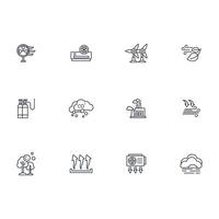 Air icon set..Editable stroke.linear style sign for use web design,logo.Symbol illustration. vector