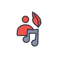 music composer icon. .Editable stroke.linear style sign for use web design,logo.Symbol illustration. vector