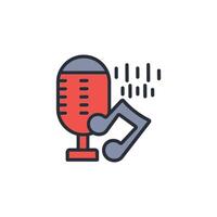 microphone icon. .Editable stroke.linear style sign for use web design,logo.Symbol illustration. vector