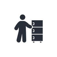 file cabinet icon. .Editable stroke.linear style sign for use web design,logo.Symbol illustration. vector