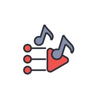 playlist icon. .Editable stroke.linear style sign for use web design,logo.Symbol illustration. vector