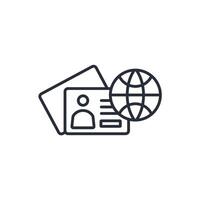 Visa icon. .Editable stroke.linear style sign for use web design,logo.Symbol illustration. vector