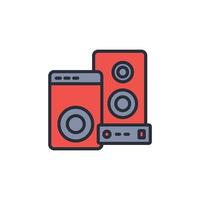 sound system icon. .Editable stroke.linear style sign for use web design,logo.Symbol illustration. vector