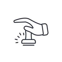 stamp icon. .Editable stroke.linear style sign for use web design,logo.Symbol illustration. vector