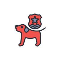 police dog icon. .Editable stroke.linear style sign for use web design,logo.Symbol illustration. vector