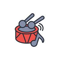 Drum icon. .Editable stroke.linear style sign for use web design,logo.Symbol illustration. vector