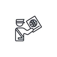 Customs officer icon. .Editable stroke.linear style sign for use web design,logo.Symbol illustration. vector