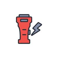 taser icon. .Editable stroke.linear style sign for use web design,logo.Symbol illustration. vector