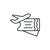 flight ticket icon. .Editable stroke.linear style sign for use web design,logo.Symbol illustration. vector