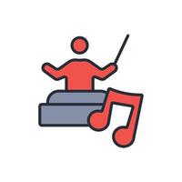 orchestra conductor icon. .Editable stroke.linear style sign for use web design,logo.Symbol illustration. vector
