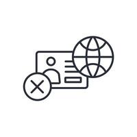 visa denied icon. .Editable stroke.linear style sign for use web design,logo.Symbol illustration. vector