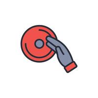 Vinyl icon. .Editable stroke.linear style sign for use web design,logo.Symbol illustration. vector