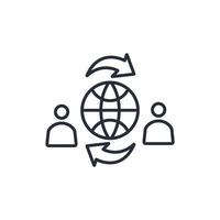 global movement icon. .Editable stroke.linear style sign for use web design,logo.Symbol illustration. vector