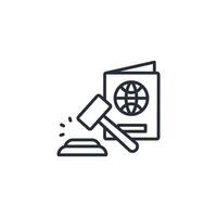 Immigration law icon. .Editable stroke.linear style sign for use web design,logo.Symbol illustration. vector