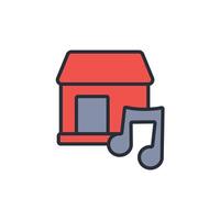 house music icon. .Editable stroke.linear style sign for use web design,logo.Symbol illustration. vector