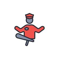 Police icon. .Editable stroke.linear style sign for use web design,logo.Symbol illustration. vector