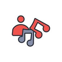 musician icon. .Editable stroke.linear style sign for use web design,logo.Symbol illustration. vector