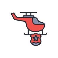 Helicopter icon. .Editable stroke.linear style sign for use web design,logo.Symbol illustration. vector