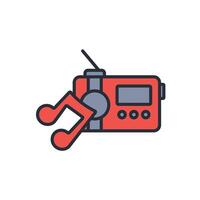 Radio icon. .Editable stroke.linear style sign for use web design,logo.Symbol illustration. vector