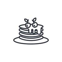pancakes icon. .Editable stroke.linear style sign for use web design,logo.Symbol illustration. vector