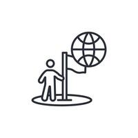 nation icon. .Editable stroke.linear style sign for use web design,logo.Symbol illustration. vector