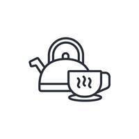 kettle icon. .Editable stroke.linear style sign for use web design,logo.Symbol illustration. vector