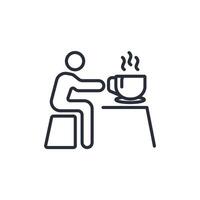 drink coffee icon. .Editable stroke.linear style sign for use web design,logo.Symbol illustration. vector