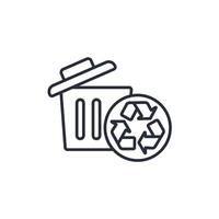 recycle bin icon. .Editable stroke.linear style sign for use web design,logo.Symbol illustration. vector
